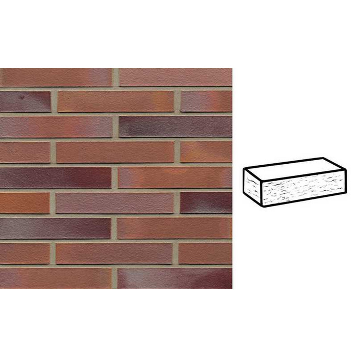 Кирпич клинкерный Muhr 14 Rotblau-bunt рустик, 290х90х52 мм