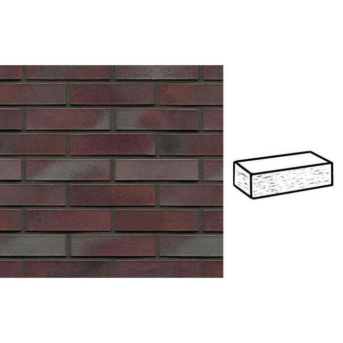 Кирпич клинкерный Muhr 10 Violettblau geflammt рустик, 290х90х71 мм