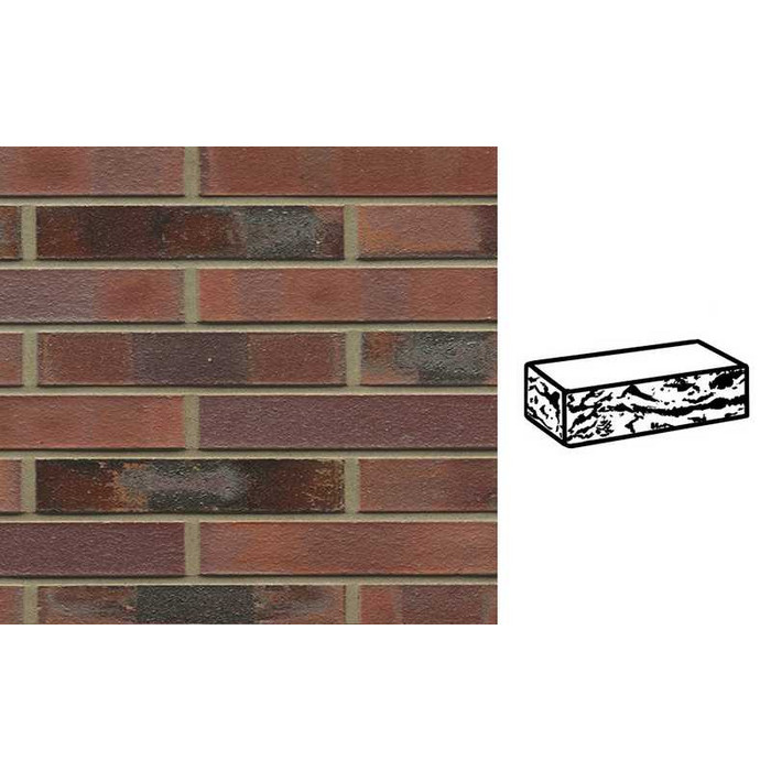 Кирпич клинкерный Muhr 04KS Rotbraun-bunt Kohle Spezial готик, 240х90х40 мм