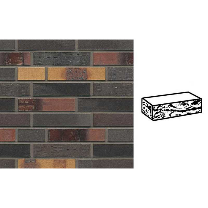 Кирпич клинкерный Muhr 40 Kobalt Spezial geflammt готик, 240х115х52 мм