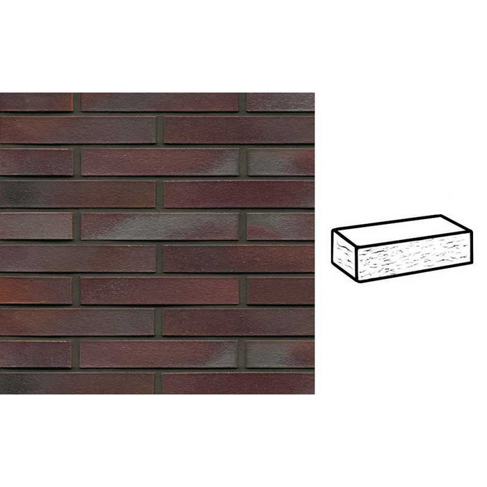 Кирпич клинкерный Muhr 10 Violettblau geflammt рустик, 240х90х40 мм