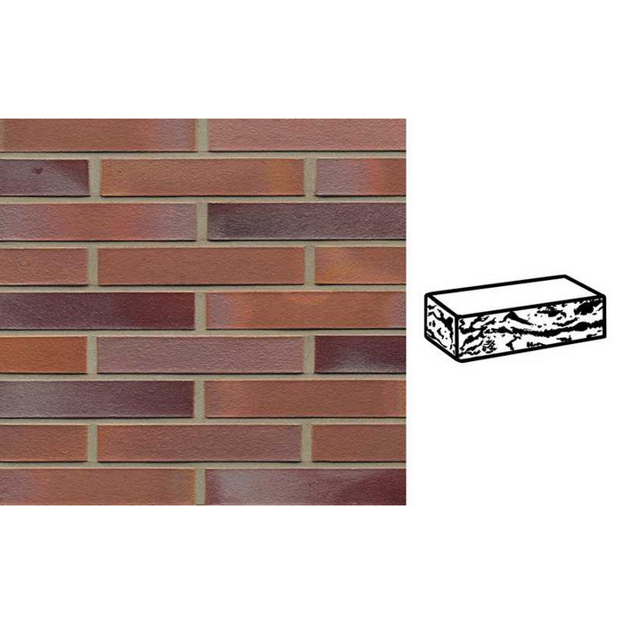 Кирпич клинкерный Muhr 14 Rotblau-bunt готик, 290х90х52 мм