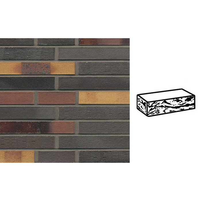Кирпич клинкерный Muhr 40 Kobalt Spezial geflammt готик, 240х90х40 мм