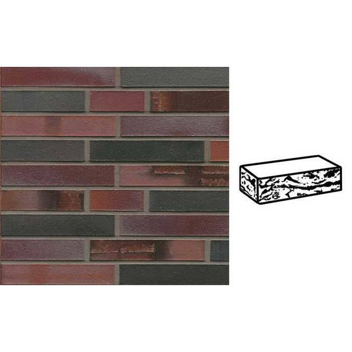 Кирпич клинкерный Muhr 29 S Schwarzblau-bunt Spezial готик, 290х90х52 мм