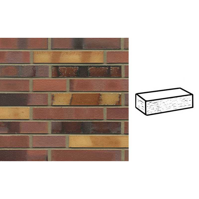 Кирпич клинкерный Muhr 21 SF Gelbbraunrot Spezial рустик, 290х90х52 мм