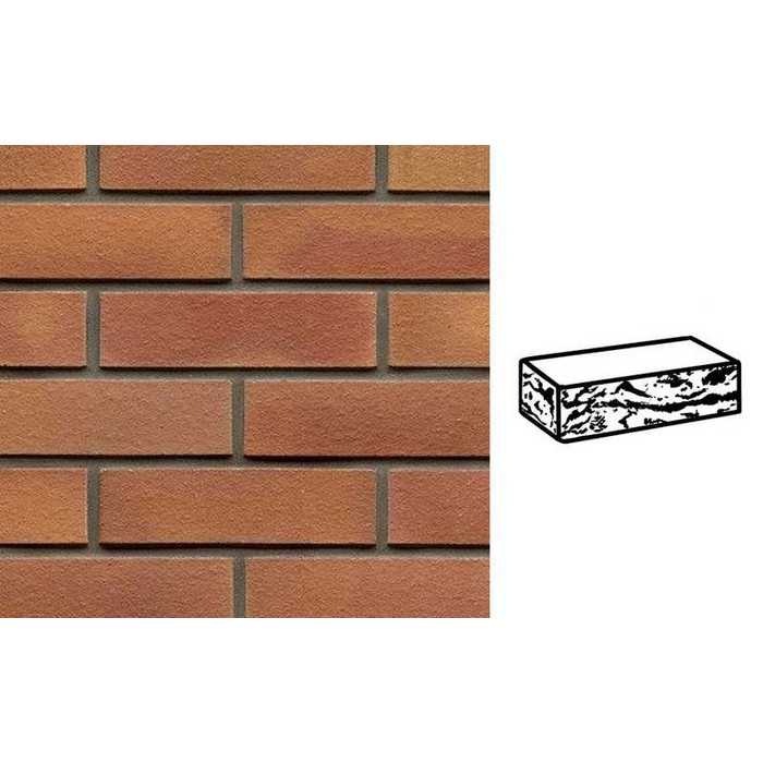 Кирпич клинкерный Muhr 08 Lachsrot готик, 250х120х65 мм