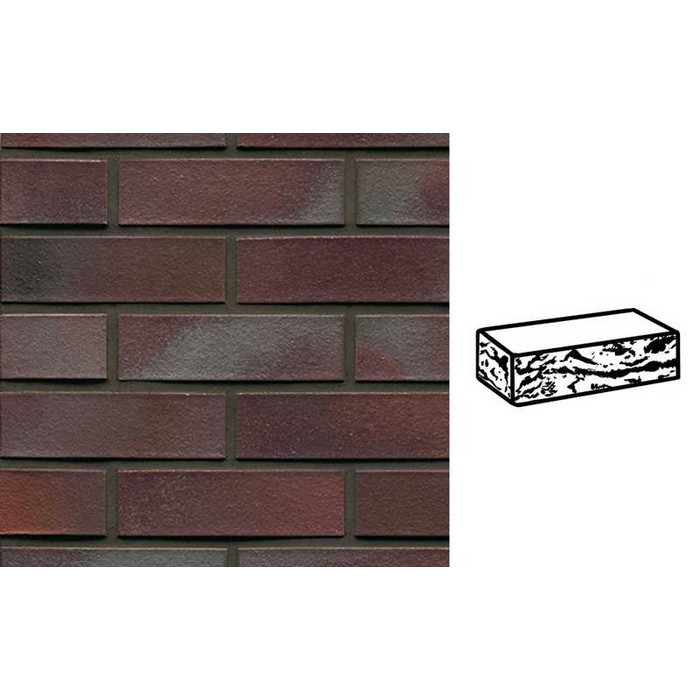 Кирпич клинкерный Muhr 10 Violettblau geflammt готик, 250х120х65 мм