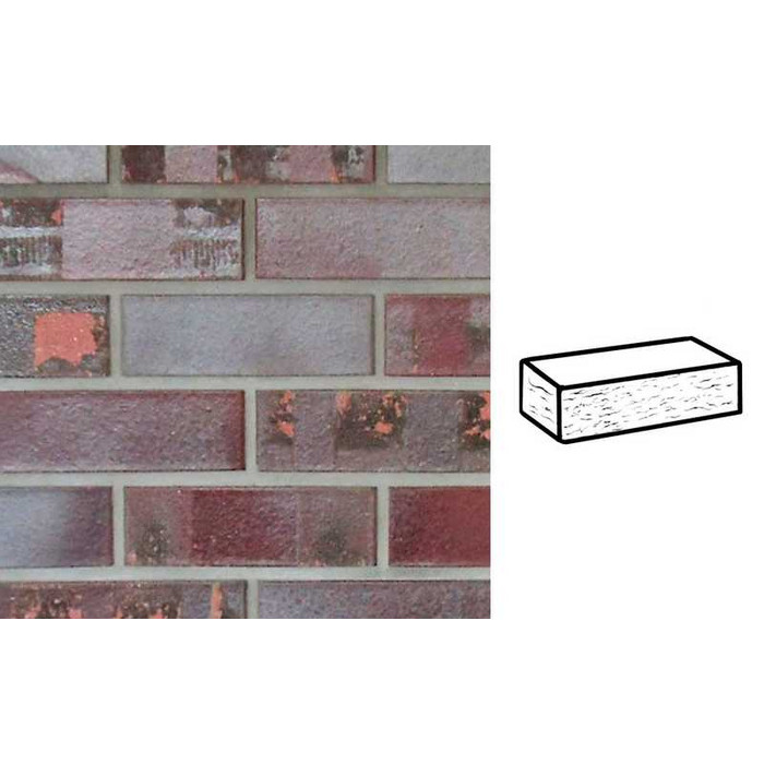 Кирпич клинкерный Muhr 10 K Violettblau geflammt Kohle рустик, 240х115х71 мм