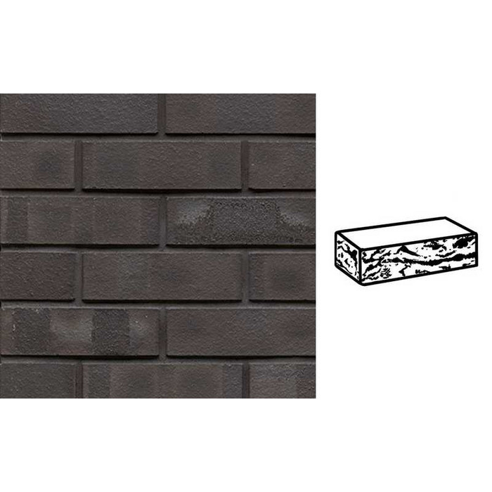 Кирпич клинкерный Muhr 05 KS Eisenschmelz Schwarzbraun Kohle Spezial готик, 240х115х71 мм
