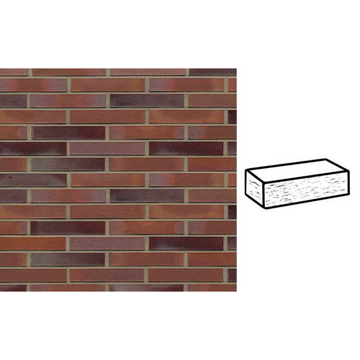 Кирпич клинкерный Muhr 14 Rotblau-bunt рустик, 240х90х40 мм