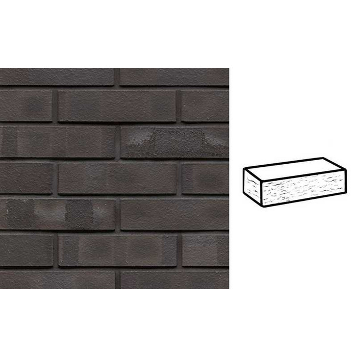 Кирпич клинкерный Muhr 05 KS Eisenschmelz Schwarzbraun Kohle Spezial рустик, 290х90х71 мм