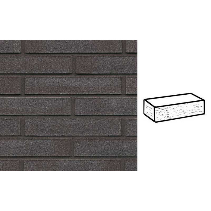 Кирпич клинкерный Muhr 20 Graphitschwarz рустик, 290х90х52 мм