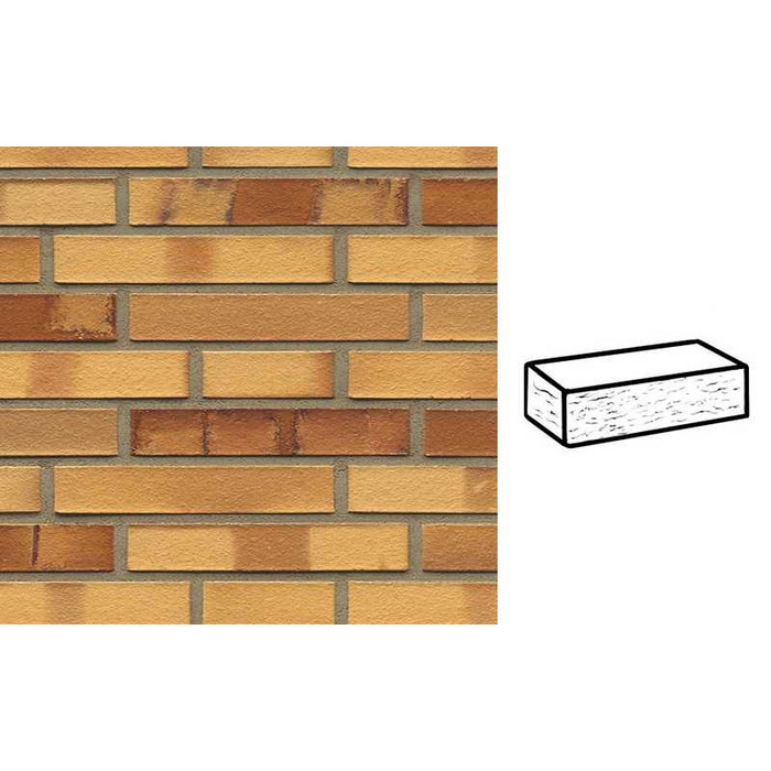 Кирпич клинкерный Muhr 01 Niederlausitzer Gelb Spezial рустик, 240х90х40 мм