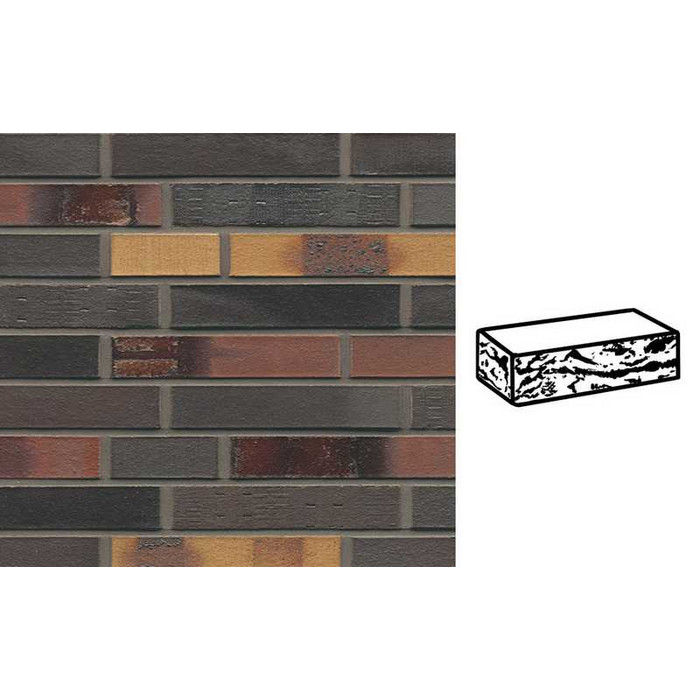 Кирпич клинкерный Muhr 40 Kobalt Spezial geflammt готик, 290х90х52 мм