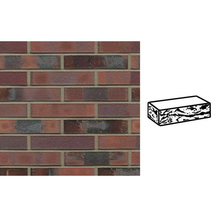 Кирпич клинкерный Muhr 04KS Rotbraun-bunt Kohle Spezial готик, 240х115х52 мм