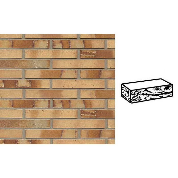 Кирпич клинкерный Muhr 06S Hellbraun-bunt Spezial готик, 240х90х40 мм