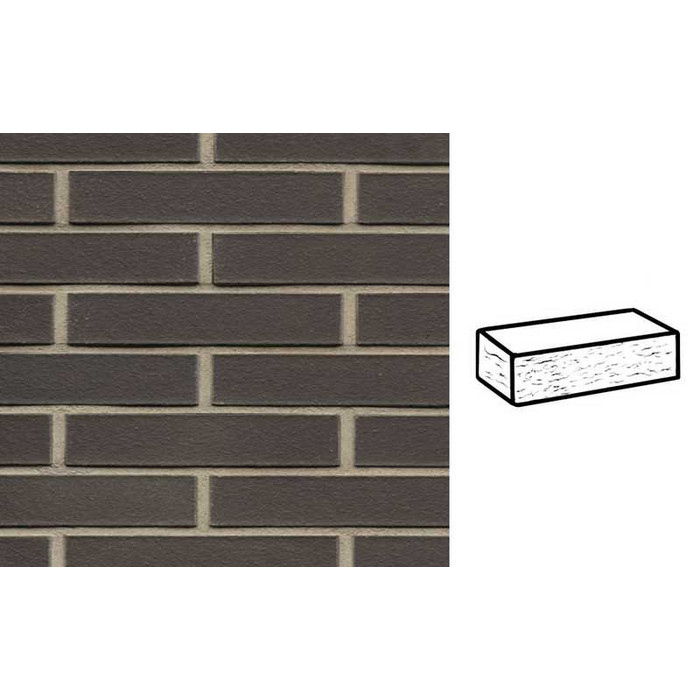 Кирпич клинкерный Muhr 05 Eisenschmelz Schwarzbraun рустик, 290х90х52 мм