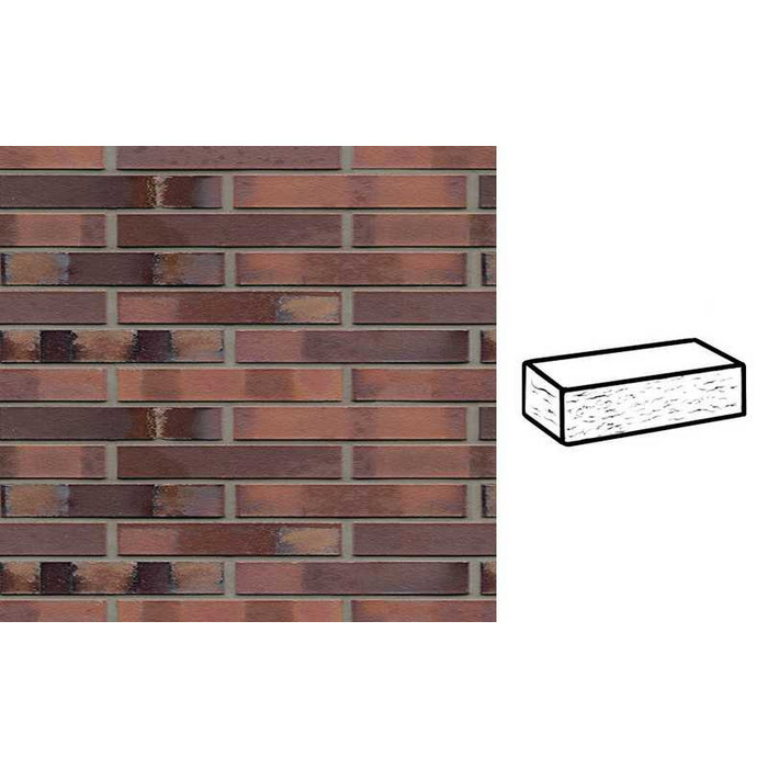 Кирпич клинкерный Muhr 04 S Rotbraun-bunt Spezia рустик, 290х90х40 мм