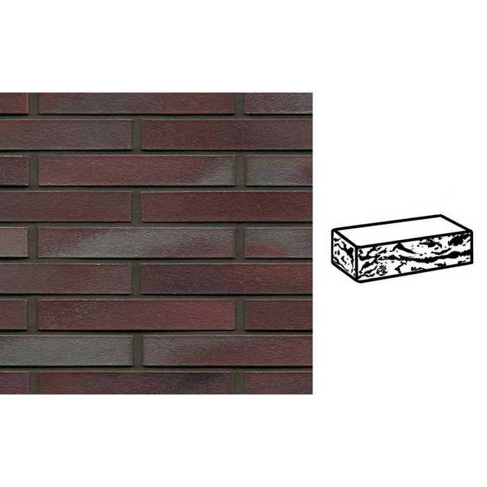 Кирпич клинкерный Muhr 10 Violettblau geflammt готик, 290х90х40 мм