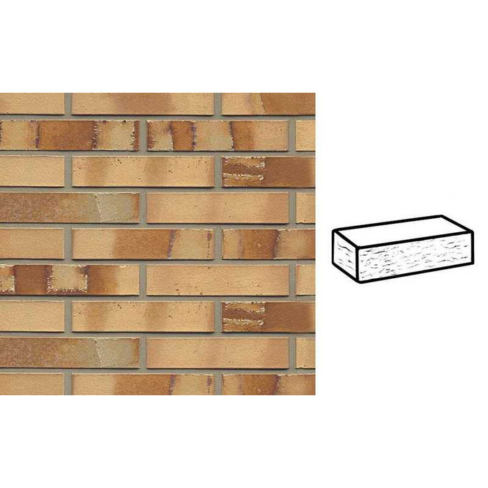 Кирпич клинкерный Muhr 06S Hellbraun-bunt Spezial рустик, 240х115х52 мм