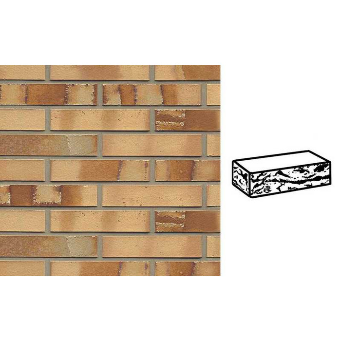 Кирпич клинкерный Muhr 06S Hellbraun-bunt Spezial готик, 240х115х52 мм