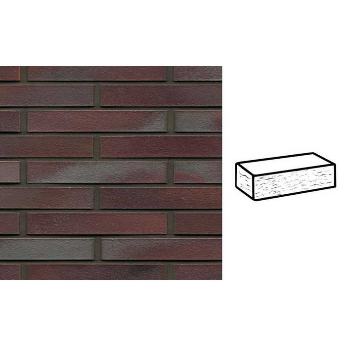 Кирпич клинкерный Muhr 10 Violettblau geflammt рустик, 290х90х40 мм