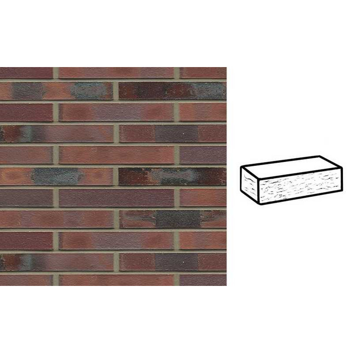 Кирпич клинкерный Muhr 04KS Rotbraun-bunt Kohle Spezial рустик, 290х90х40 мм