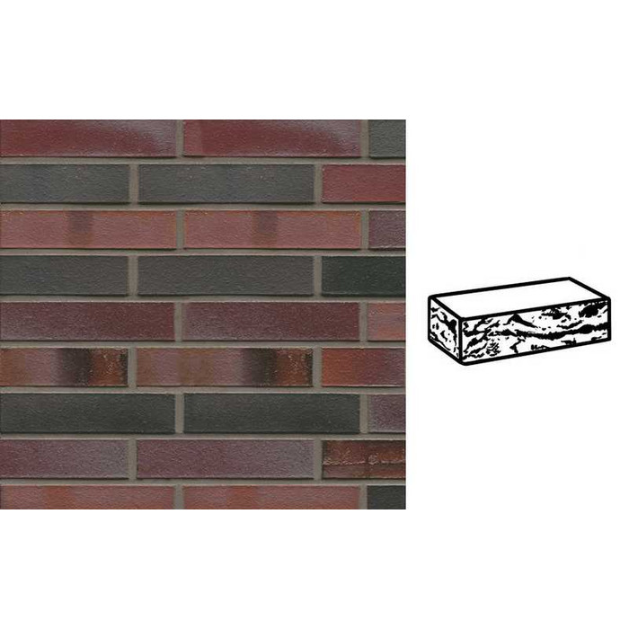 Кирпич клинкерный Muhr 29 S Schwarzblau-bunt Spezial готик, 240х115х52 мм