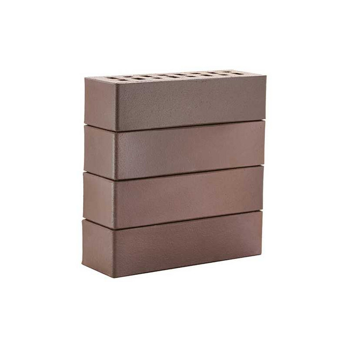 Кирпич клинкерный ЛСР темно-терракотовый флэш Брюгге гладкий M300, 250х85х65 мм