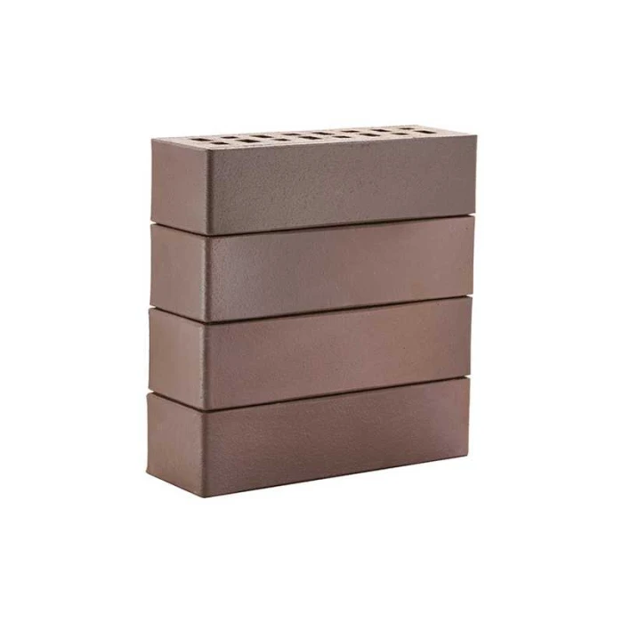 Кирпич клинкерный ЛСР темно-терракотовый флэш Брюгге гладкий M300, 250х85х65 мм