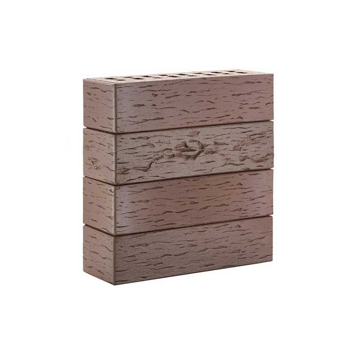 Кирпич клинкерный ЛСР темно-терракотовый флэш Брюгге береста M300, 250х85х65 мм