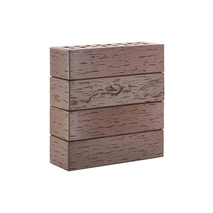 Кирпич клинкерный ЛСР темно-терракотовый флэш Брюгге береста M300, 250х85х65 мм