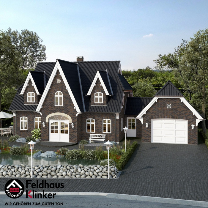 Кирпич клинкерный Feldhaus Klinker K564 carbona geo maritim NF 240х115х71 мм фото 6