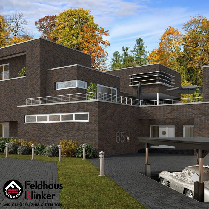 Кирпич клинкерный Feldhaus Klinker K564 carbona geo maritim NF 240х115х71 мм фото 5