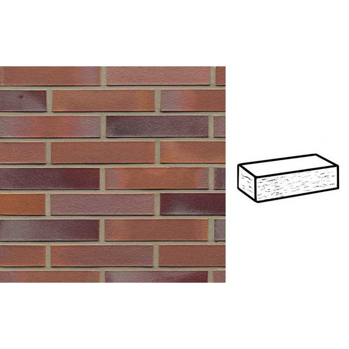 Кирпич клинкерный Muhr 14 Rotblau-bunt рустик, 240х115х52 мм