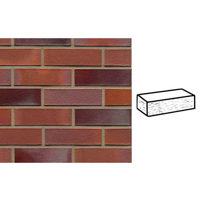 Кирпич клинкерный Muhr 14 Rotblau-bunt рустик, 240х55х71 м
