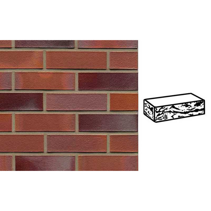 Кирпич клинкерный Muhr 14 Rotblau-bunt готик, 240х55х71 м