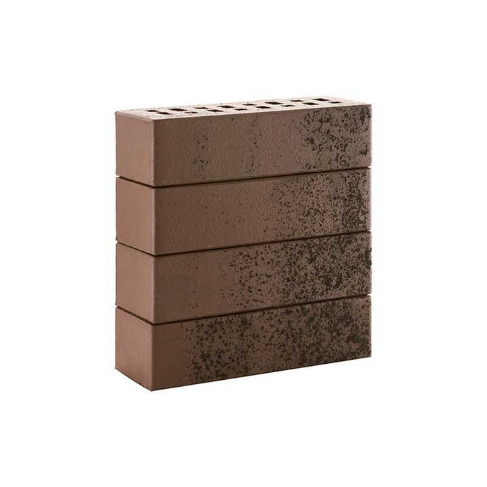 Кирпич клинкерный ЛСР коричневый с черной посыпкой Гардюр гладкий M300, 250х85х65 мм