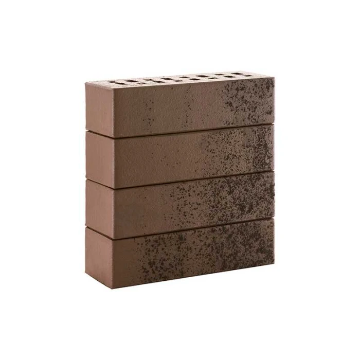 Кирпич клинкерный ЛСР коричневый с черной посыпкой Гардюр гладкий M300, 250х85х65 мм