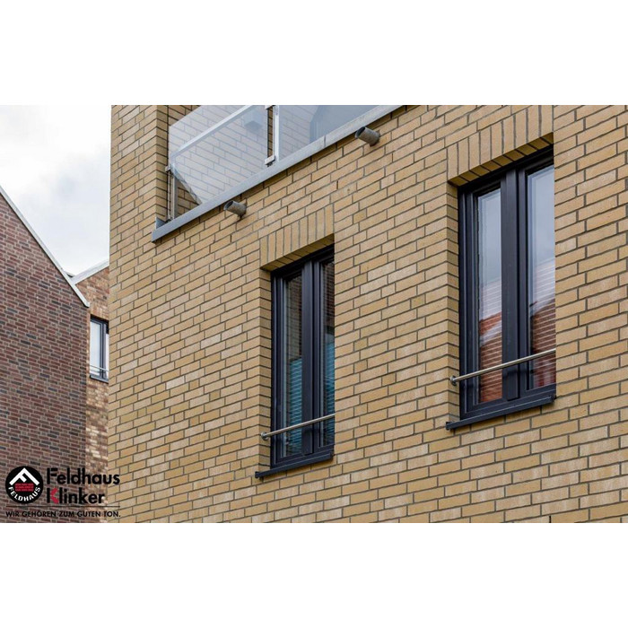 Кирпич клинкерный Feldhaus Klinker K741 vascu crema bora NF 240х115х71 мм фото 2