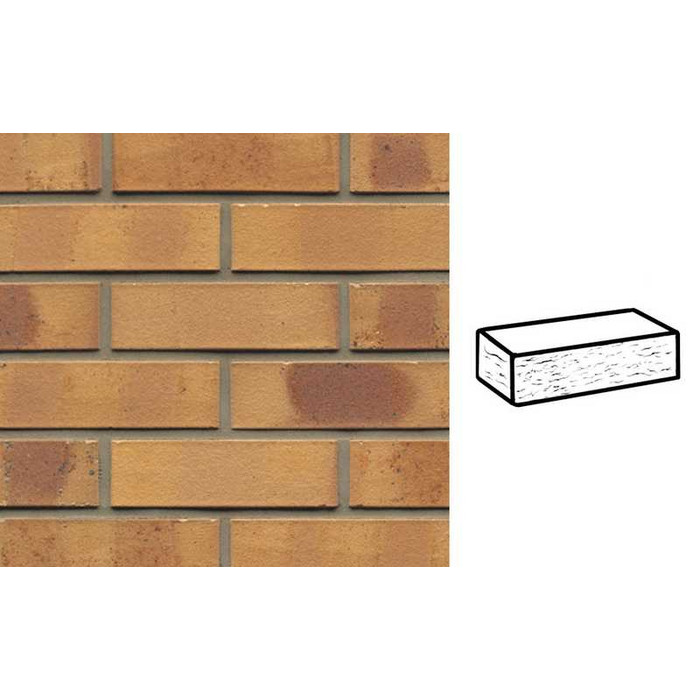 Кирпич клинкерный Muhr 06 K Hellbraun-bunt Kohle рустик, 240х55х71 мм