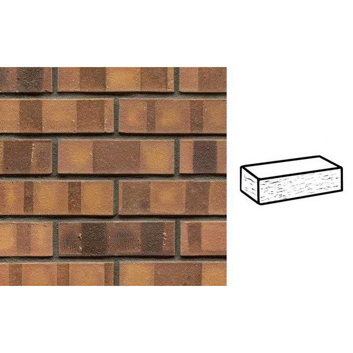 Кирпич клинкерный Muhr 08 K Lachsrot Kohle рустик, 240х55х71 мм