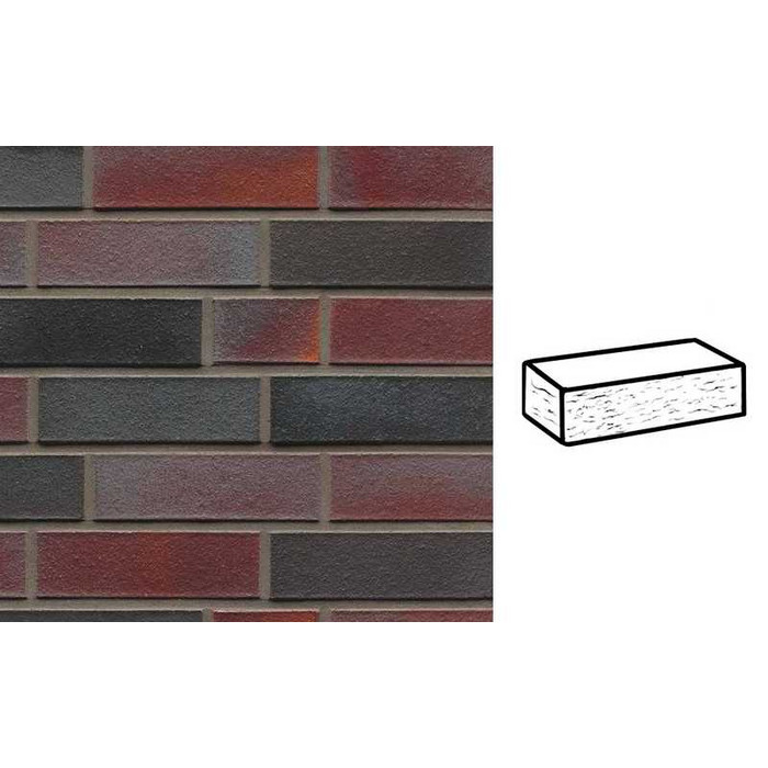 Кирпич клинкерный Muhr 25 Violettschwarz рустик, 240х55х71 мм