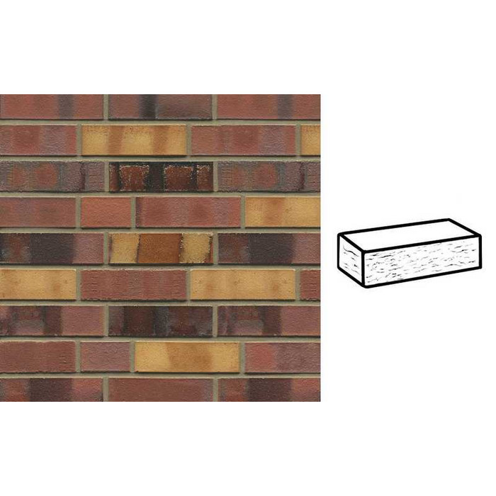 Кирпич клинкерный Muhr 21 SF Gelbbraunrot Spezial рустик, 240х55х71 мм