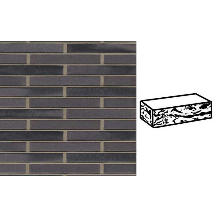 Кирпич клинкерный Muhr 15 Schwarz-bunt Edelglanz готик, 290х90х40 мм