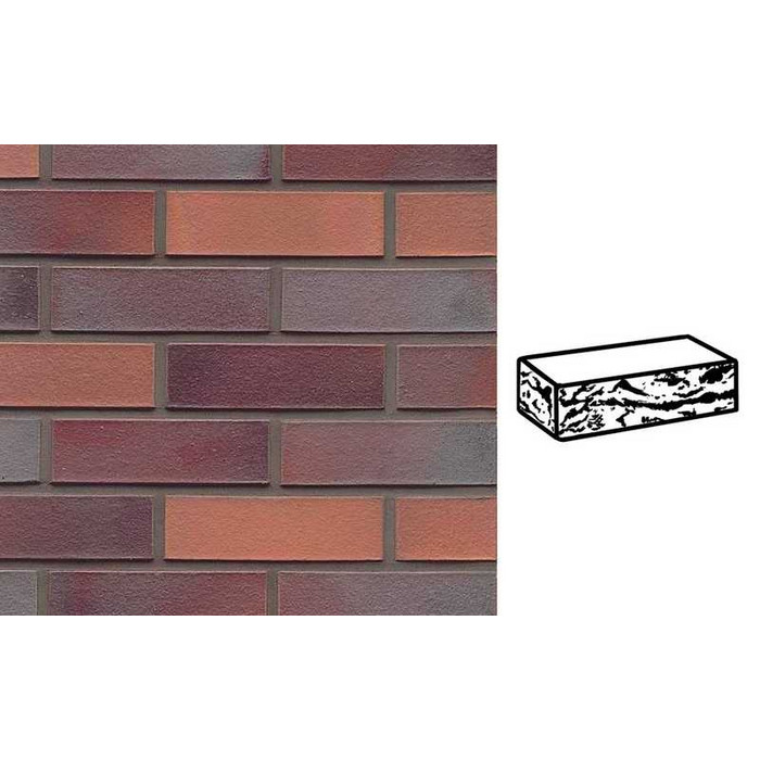 Кирпич клинкерный Muhr 12 Blaurot-bunt готик, 240х55х71 мм