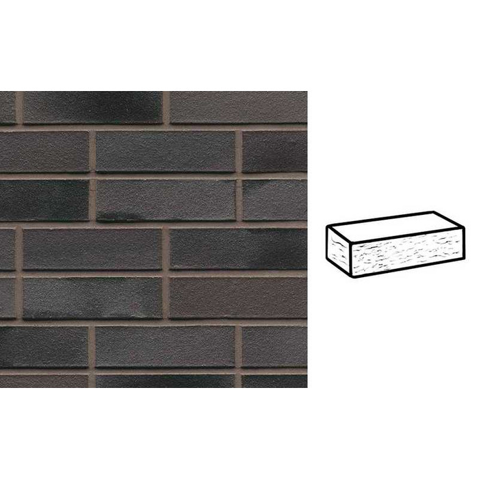 Кирпич клинкерный Muhr 15 Schwarz-bunt Edelglanz рустик, 240х55х71 мм