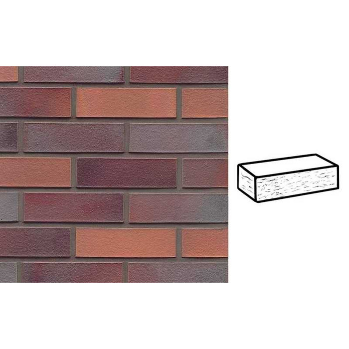 Кирпич клинкерный Muhr 12 Blaurot-bunt рустик, 240х55х71 мм