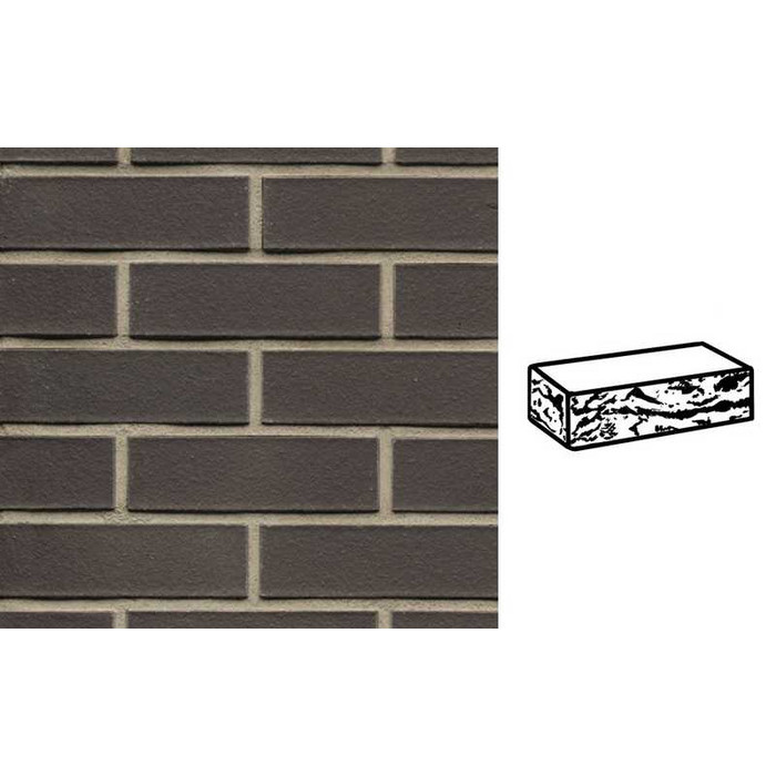 Кирпич клинкерный Muhr 05 Eisenschmelz Schwarzbraun готик, 240х115х71 мм