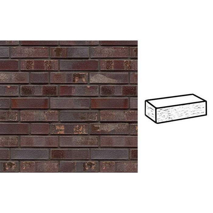 Кирпич клинкерный Muhr 10 S Violettblau geflammt Spezial рустик, 240х55х71 мм